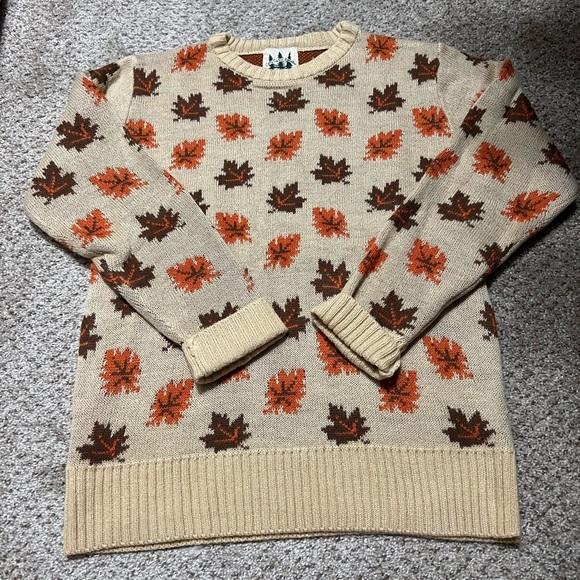 Kiel James Patrick Sweaters - Kiel James Patrick The Big Cozy Fall Leaf Sweater In Tan